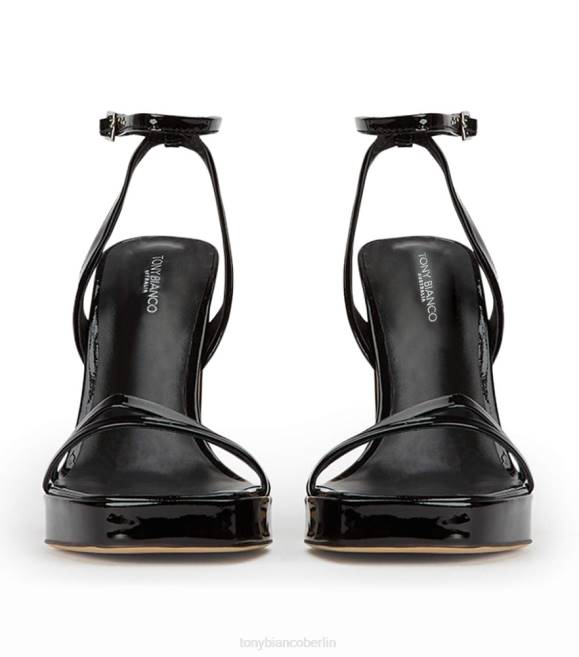 Plateau-Absätze| de Tony Bianco Frauen Dandy-Heels schwarzes Lackleder 46247